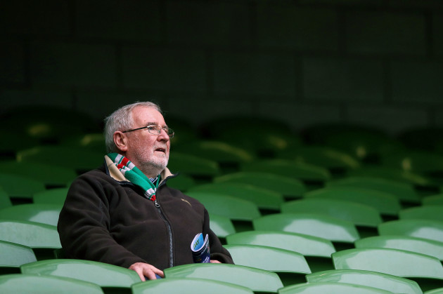 A Cork fan watches the Women's Cup Final