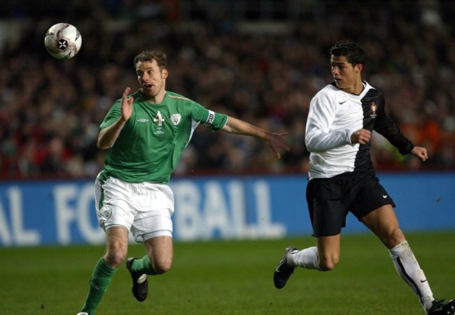 Kenny Cunningham with Cristiano Ronaldo