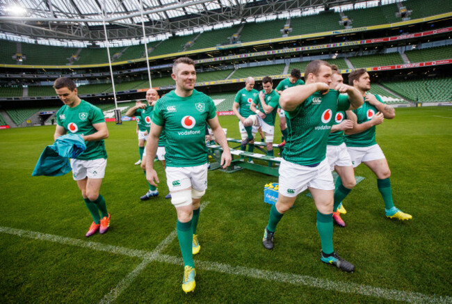 Jonathan Sexton, Peter O'Mahony and Jack McGrath