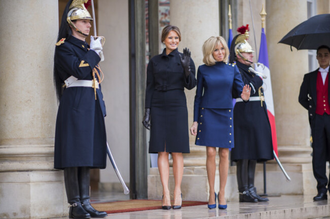 Brigitte Macron receives US First Lady Melania Trump at Elysee - Paris