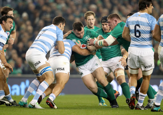 Cian Healy and Tadhg Furlong on the attack