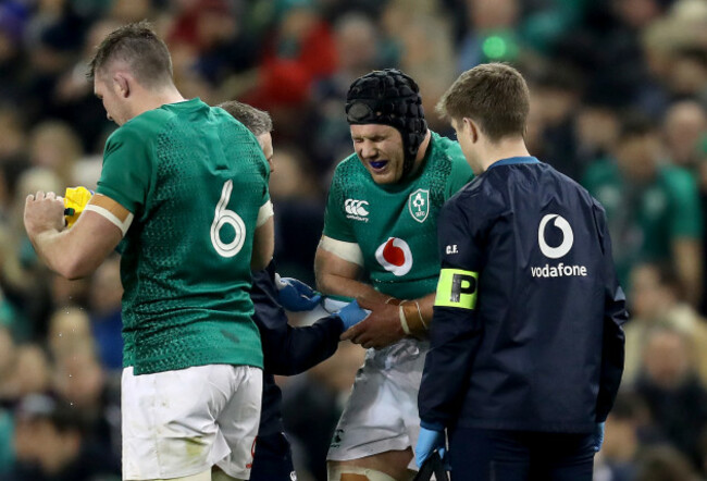 Sean O'Brien receives medical attention