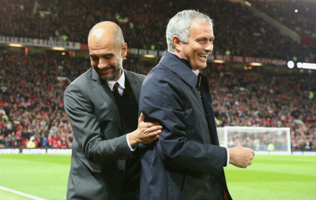 Pep Guardiola and Jose Mourinho File Photo