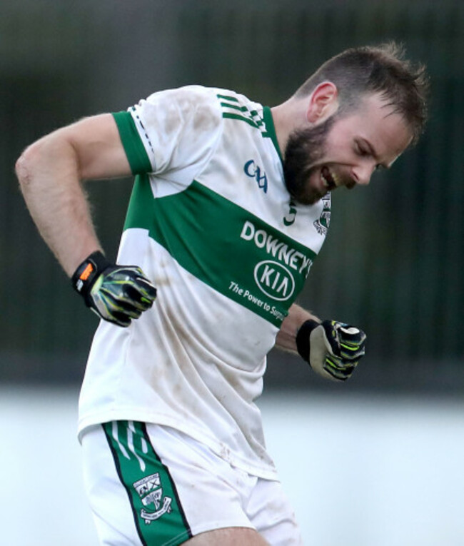 Colin Finn celebrates at the final whistle