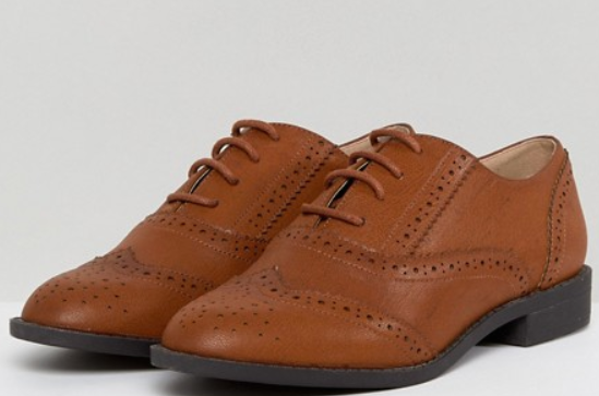 asos design manic flat brogues