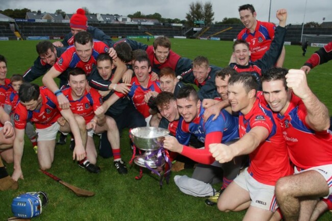 St. Thomas players celebrate winning the Galway Senior Club hurling final