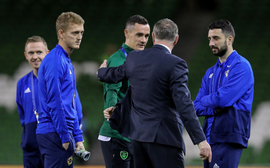 Michael O'Neill with Shaun Williams