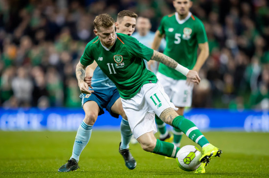 James McClean with Gavin Whyte