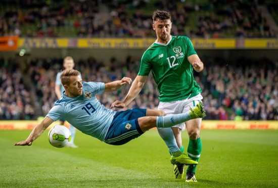 Enda Stevens with Jamie Ward