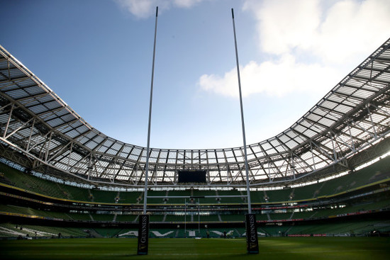 A view of the Aviva Stadium ahead of the game