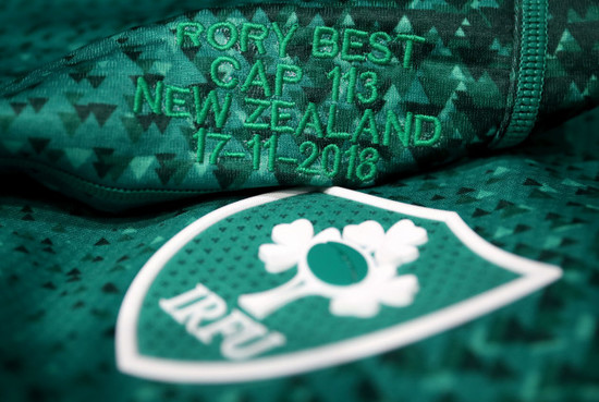 A view of the Ireland's Rory Best's jersey ahead of the game