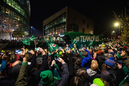 The Ireland team arrive