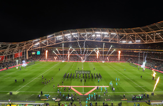 Both teams make their way onto the pitch