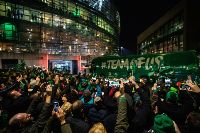 The Ireland team arrive