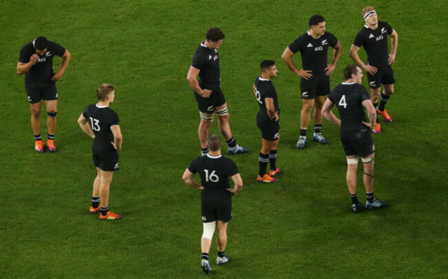 New Zealand dejected at the end of the game