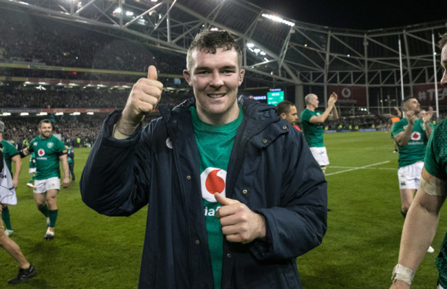 Peter O'Mahony celebrates winning