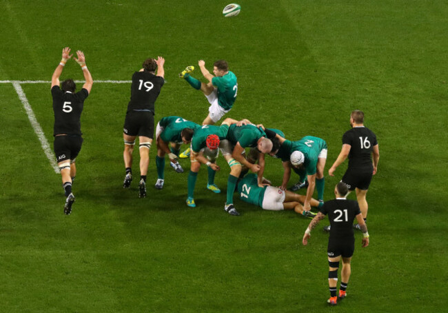 Luke McGrath kicks the ball forward