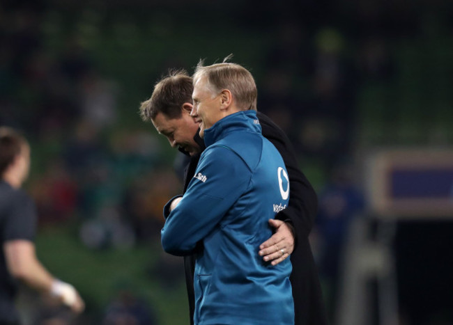 Joe Schmidt and Steve Hansen before the game