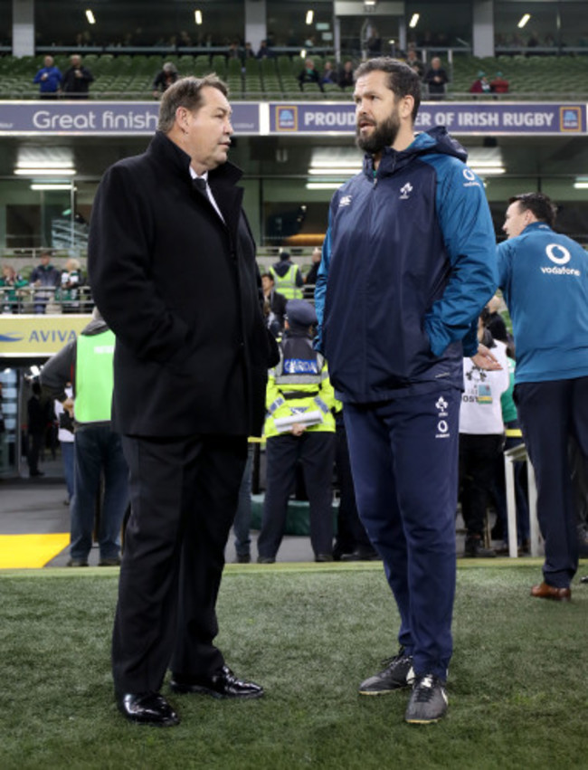 Steve Hansen and Andy Farrell before the game