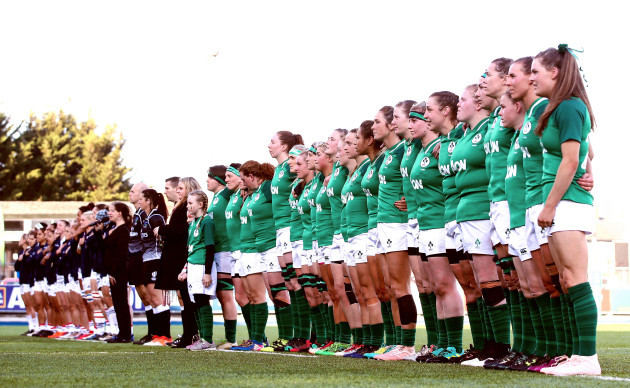 Ireland and the USA stand for the national anthems
