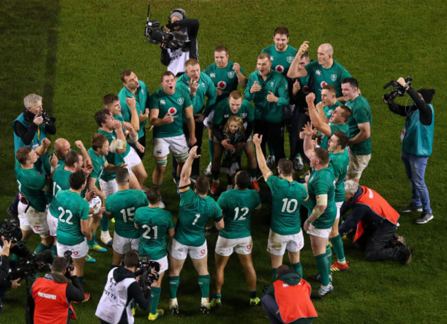 Ireland celebrate after the game