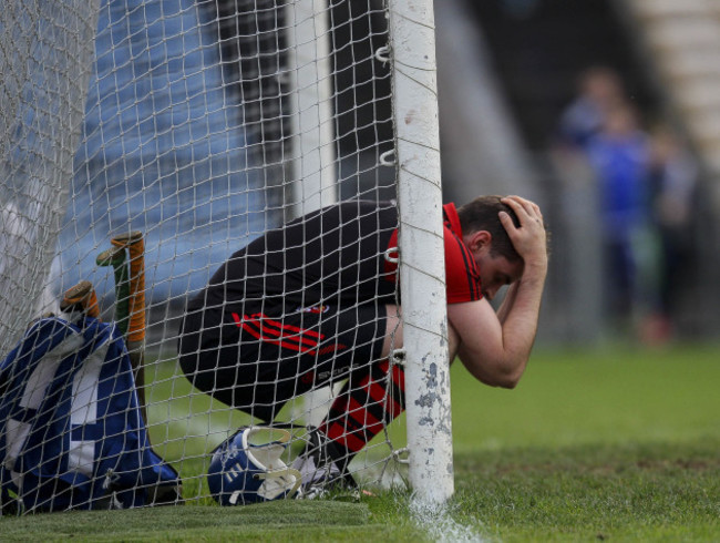 Stephen O&rsquo;Keeffe is dejected at the final whistle