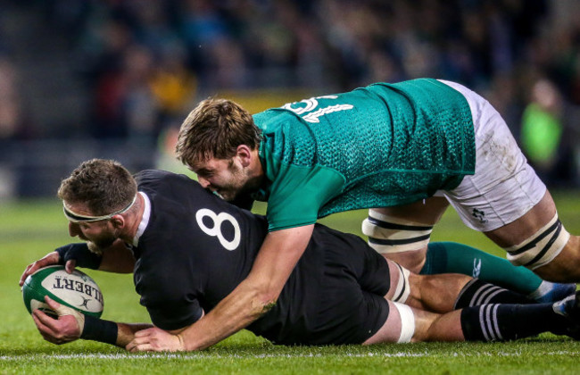 Iain Henderson with Kieran Read