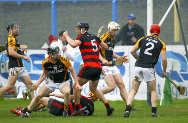 Philip Mahony celebrates scoring a goal