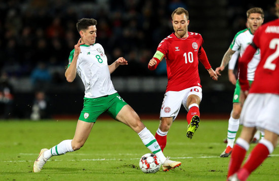 Callum O&rsquo;Dowda with Christian Eriksen