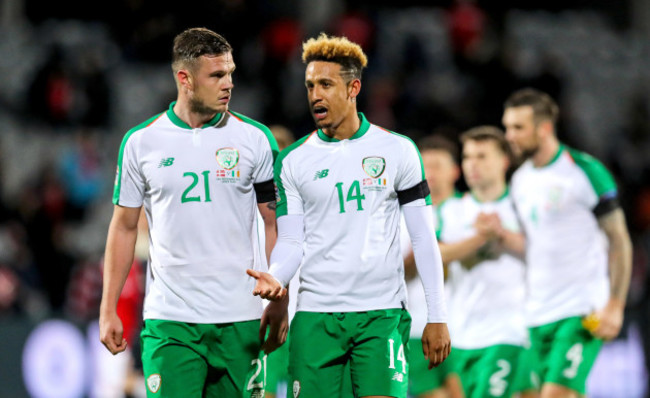 Kevin Long and Callum Robinson after the game