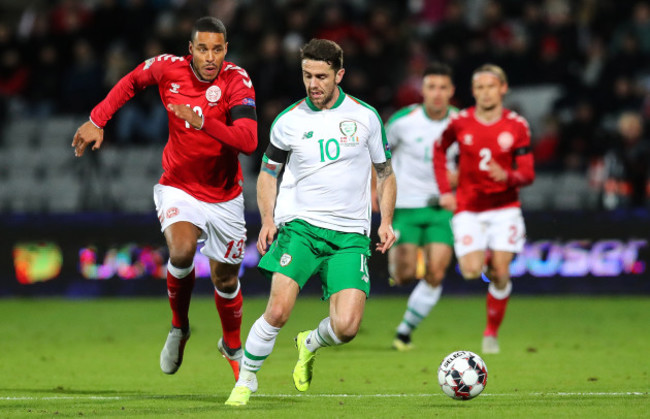 Robbie Brady with Mathias Jorgensen