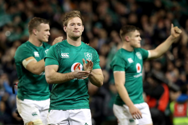 Kieran Marmion celebrates after the game