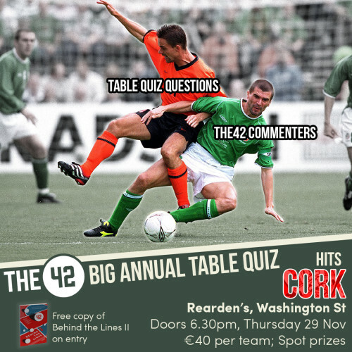 The42's Big Annual Sports Table Quiz is coming to Cork next week