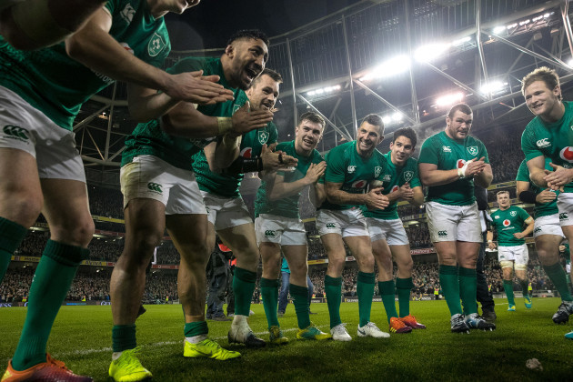 Ireland players celebrate after the game