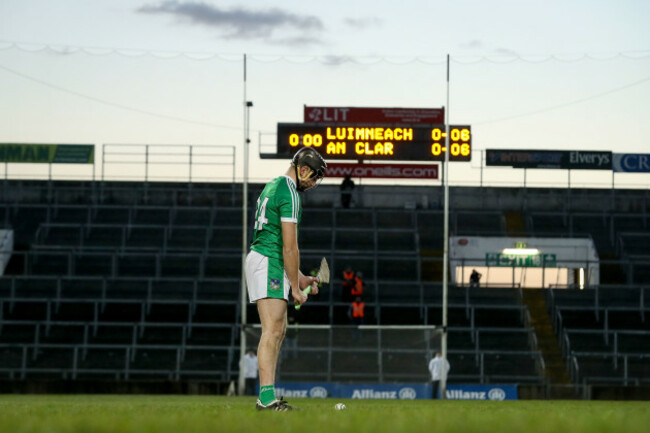 Colin Ryan before scoring the winning free
