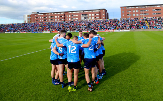 The Dublin team huddle