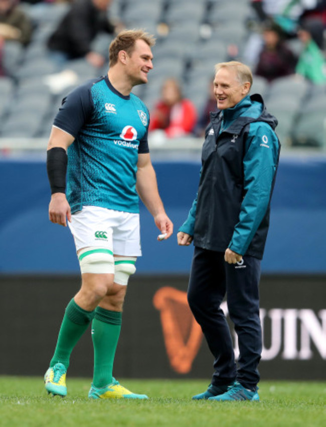 Joe Schmidt with Rhys Ruddock