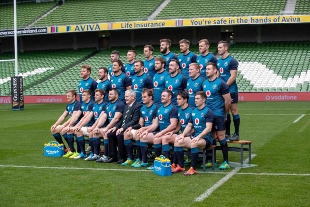 Ireland players pose for the team photo