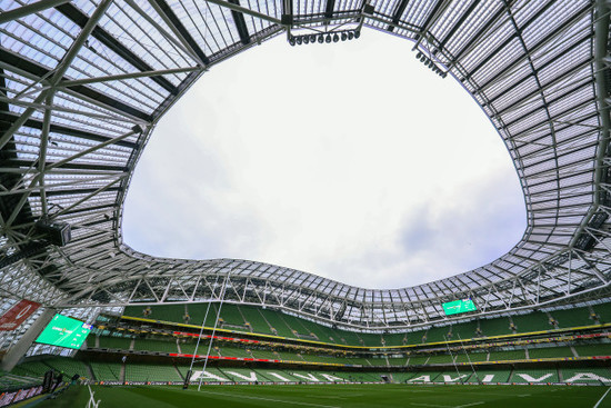 A general view of the Aviva Stadium