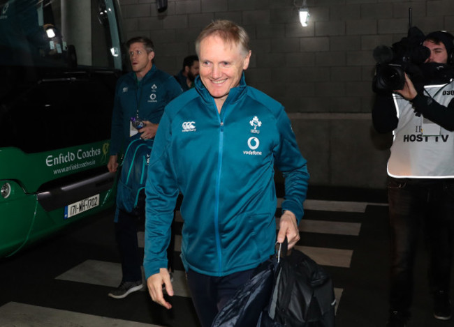 Joe Schmidt arrives at the stadium