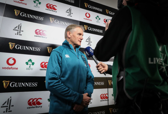 Joe Schmidt speaking with Channel 4 before the game