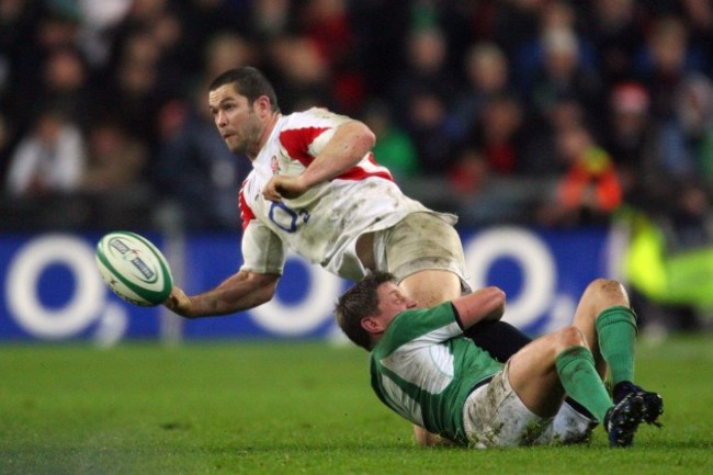 Andy Farrell tackled by Ronan O'Gara