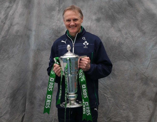 Joe Schmidt with the trophy