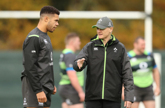 Adam Byrne with Joe Schmidt