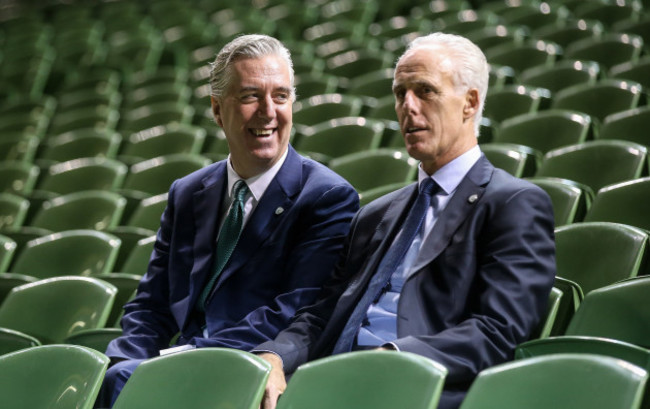 Mick McCarthy alongside John Delaney