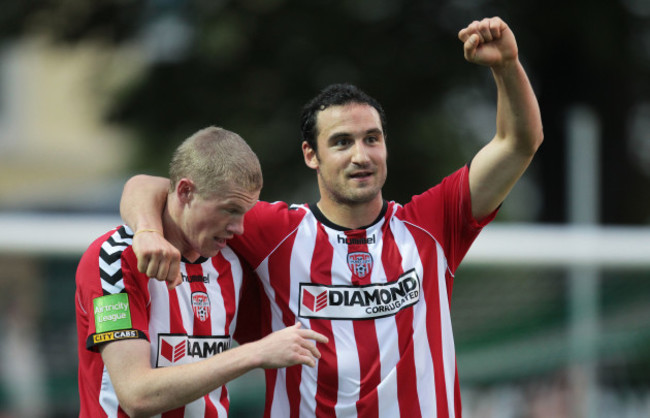 Eamon Zayed celebrates scoring a goal