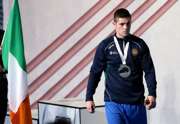 Joe Ward after he received his silver medal