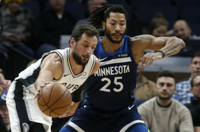 Spurs Timberwolves Basketball