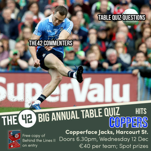 The42's Big, Big Sports Table Quiz is coming back to Coppers · The 42