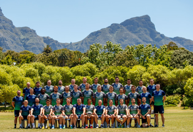 Connacht Rugby Squad and Staff photo at their final training session in CapeTown